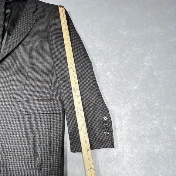Burberry London Blazer 44R Gray Plaid Kensington 100% Wool Suit Two Buttons